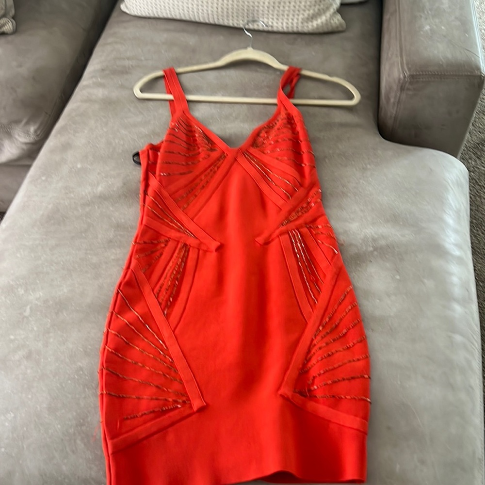 cute bandage orange dress